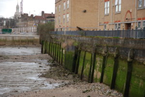 Typical urbanised river edge